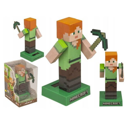 Minecraft: Solar Pal - Alex - Decorazione ad Energia Solare - Statuetta solare su base di plastica