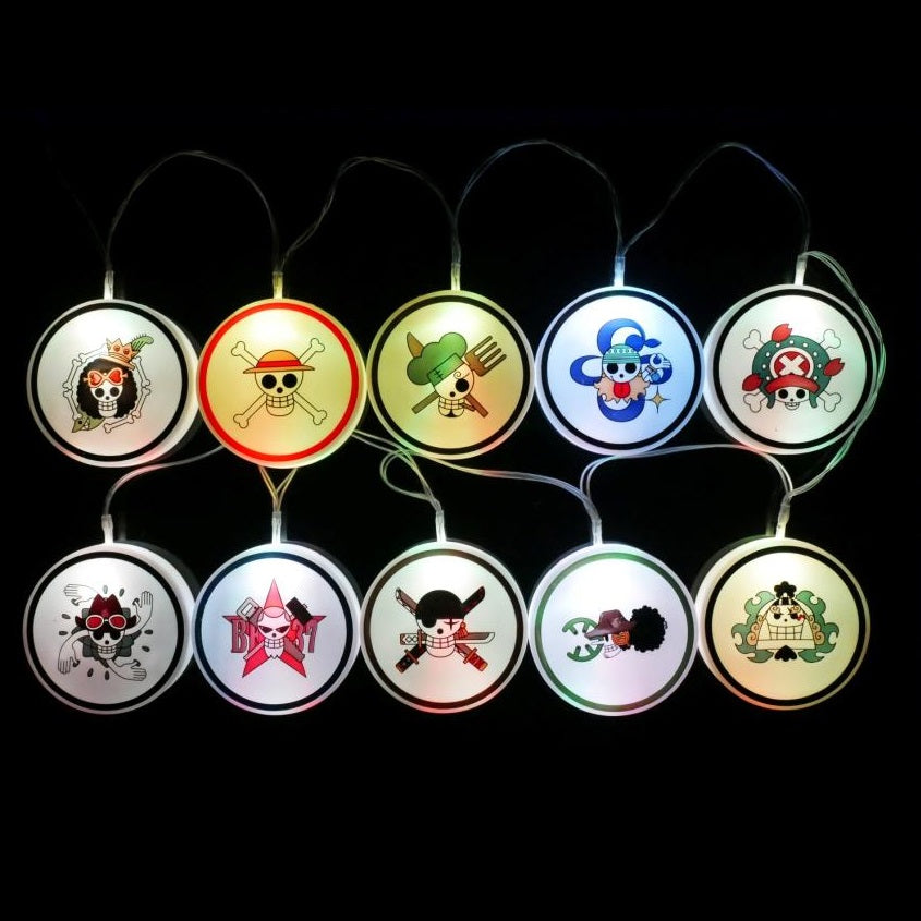 TEKNOFUN: One Piece - Loghi Pirati Fairy Lights - Luci Ghirlande Decorative 2m