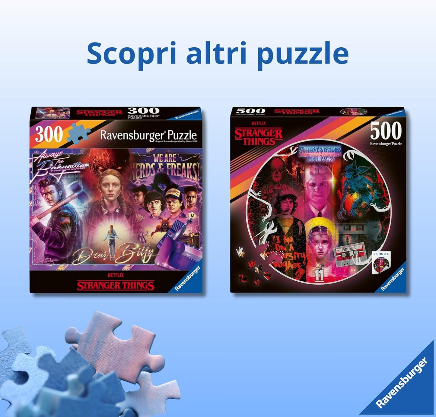 Ravensburger - Puzzle Stranger Things "Panorama"  1000 pz  98x37 cm