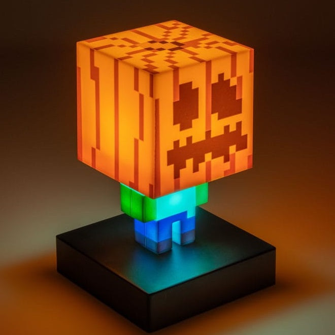 PALADONE Icon Lights: Mini lampada Minecraft Halloween 012 (Craved Pumpkin Zombie) - Lampada LED Statuetta 3D