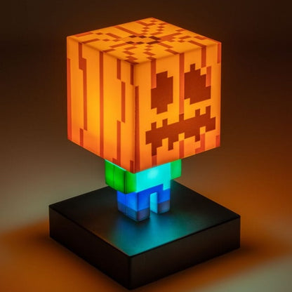 PALADONE Icon Lights: Mini lampada Minecraft Halloween 012 (Craved Pumpkin Zombie) - Lampada LED Statuetta 3D