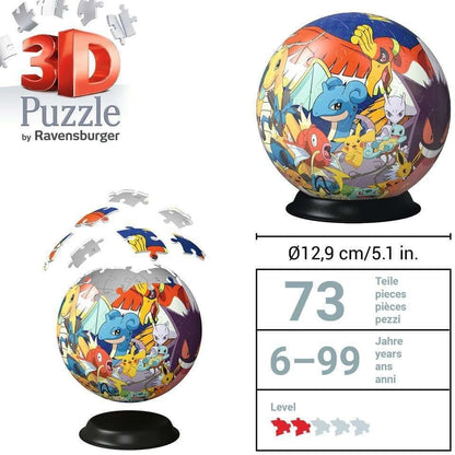 Ravensburger - Puzzle 3D Sfera Pokemon 72 Pz