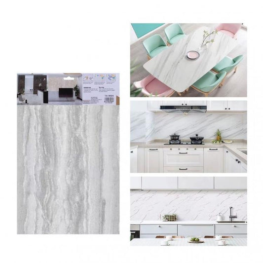 ADESIVO CARTA DA PARATO 3D EFFETTO MARMO ARGENTO PANNELLO SPUGNA 30X60CM|TX-9984