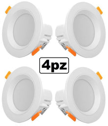 4x FARETTO INCASSO LED 5W 3in1 LUCE BIANCA FREDDA NATURALE CALDA SOFFITTO MOLLA