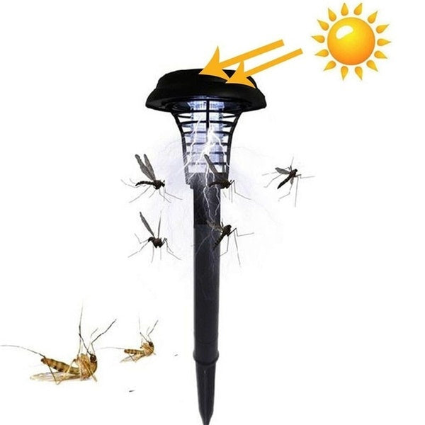 2 Lampada Led Solare Esterno Trappola Per Zanzare Zanzariera Elettrica Picchetto