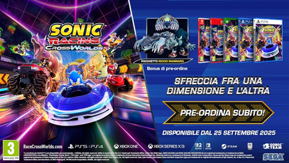 Sonic Racing: CrossWorlds Gioco Xbox One Serie X/S Eu Ita Nuovo Sigillato