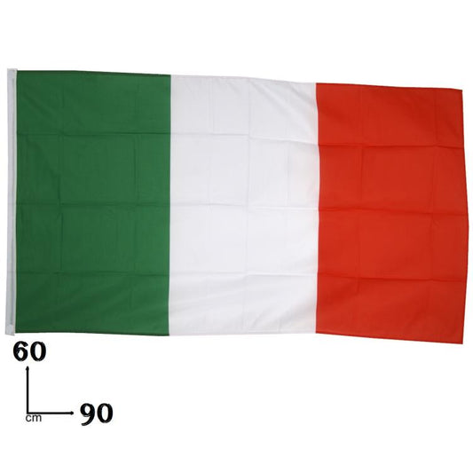 BANDIERA ITALIA CON ASOLA PER ASTA TRICOLORE NAZIONALE ITALIANA GRANDE 90X60 cm