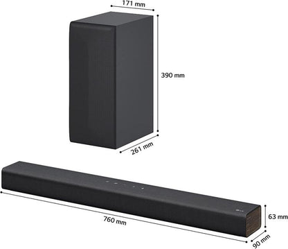 Lg Soundbar S40Q 300W Bluetooth Tv Subwoofer 2.1 Wireless Dolbyd Spotify Nero