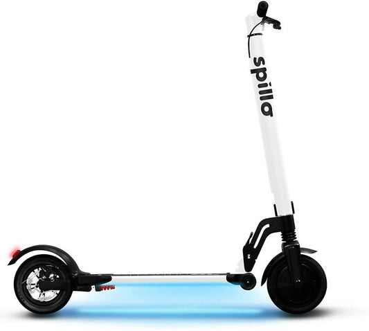 The One Spillo Xl 350W Monopattino 8,5" Led Scooter Elettrico Pieghevole White
