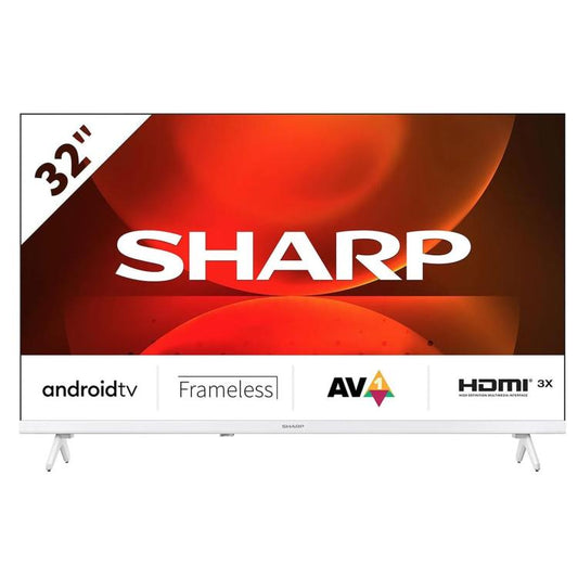 Sharp - Smart Tv 32" Android Led Frameless Hd Wi-Fi Chromecast 32Fh2Ew - Bianco