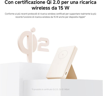 Xiaomi Mi Magnetic Powerbank Essential 6000 mAh  Portatile Wireless IPhone Beige