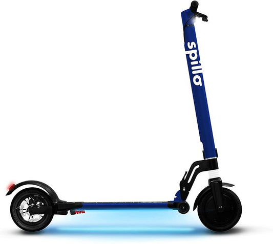 The One Spillo Xl 350W Monopattino 8,5" Led Scooter Elettrico Pieghevole Blue