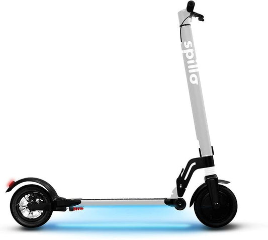 The One Spillo Xl 350W Monopattino 8,5" Led Scooter Elettrico Pieghevole Silver