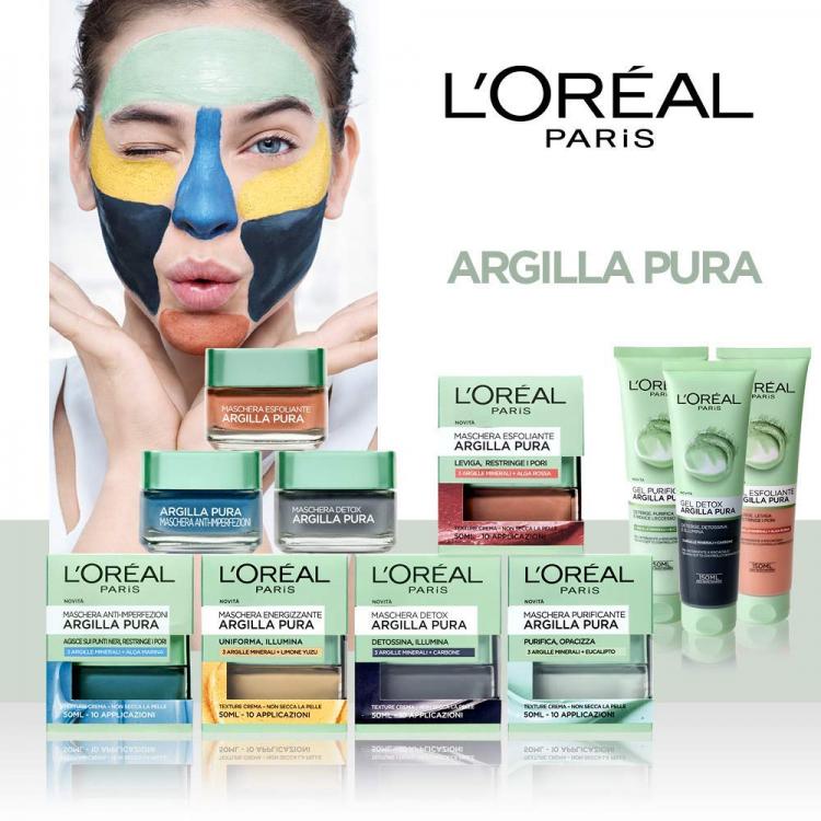 L'Oreal Paris Maschera Viso Argilla Pura Anti-Imperfezioni Naturale Punti Neri