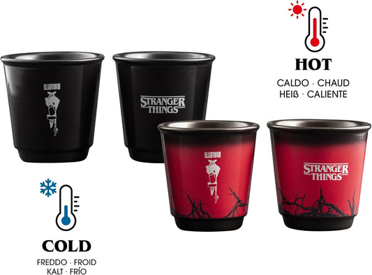 BIALETTI Set 4 Bicchierini Cambia Colore Stranger Things Termosensibili 90ml