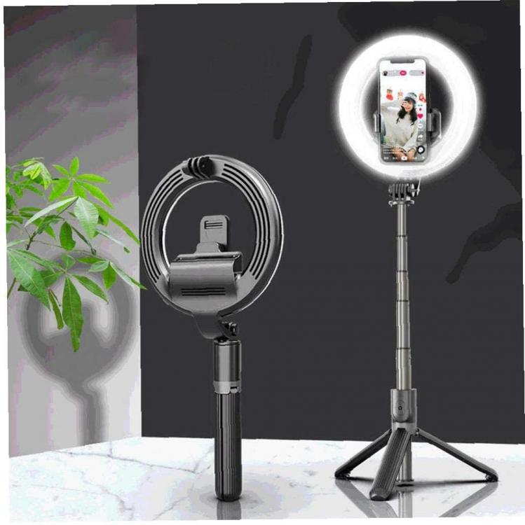 ANELLO LUMINOSO LED RING con ASTA SELFIE TREPPIEDI LUCE per TELEFONO TIK TOK L07