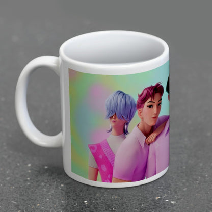 Tazza KPop Demon Hunters Saja Boys in Ceramica Con Manico da caffè Mug 325ml