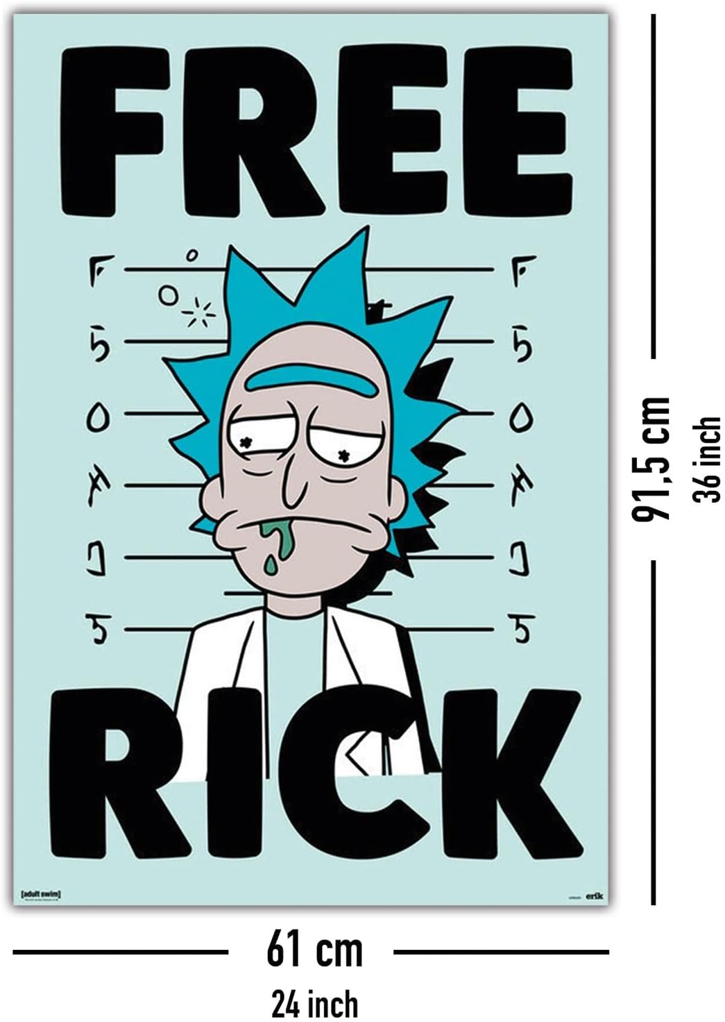 Maxi Poster Rick and Morty Free Kick A Parete 91x61 cm Incorniciabile