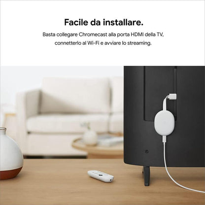 Google Chromecast Con Google Tv 4K Hdr Bianco Ghiaccio Smart Tv Uhd Wi Fi Nuovo