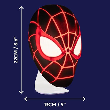 Paladone Marvel Spider-Man Miles Morales Mask Light Lampada Da Tavolo Applique A Parete