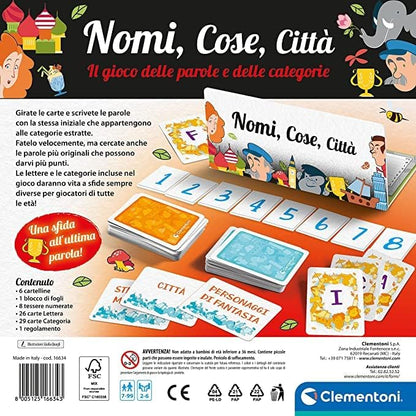 Nomi Cose Citta' Gioco Societa Da Tavolo Clementoni Italiano Bambini 7+ Nuovo