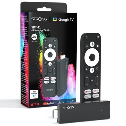 Strong Google Tv Andorid Stick Hdmi 4K Uhd Wifi Netflix Prime Telecomando 2In1