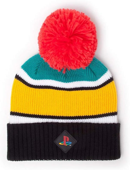 Difuzed Retro Colors - Set Cappello Berretto con pompon e Sciarpa Logo Playstation