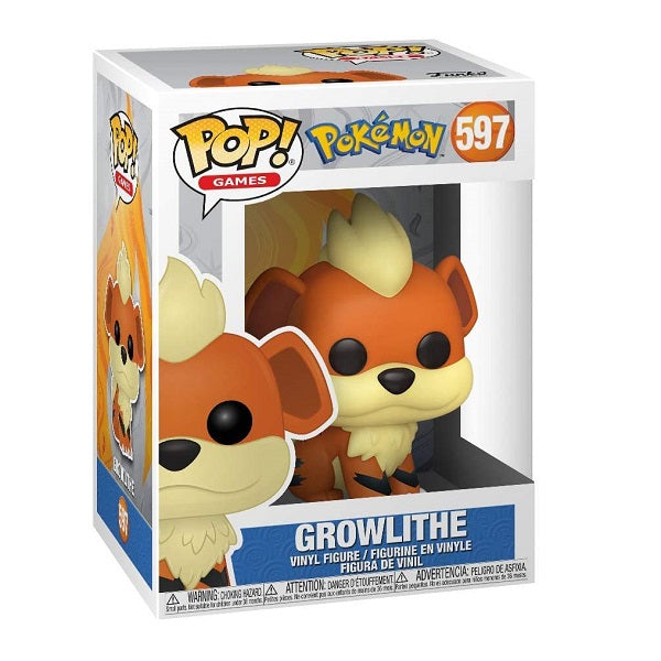 Funko Pop ! Games Pokemon - (597) Growlithe Figure Vinyl Arcanine Fire Evo 9Cm