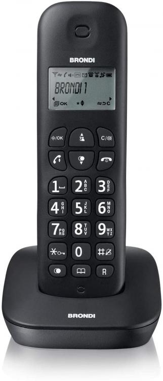 BRONDI TELEFONO CORDLESS GALA SENZA FILO PORTATILE UFFICIO CASA HOTEL NERO NUOVO