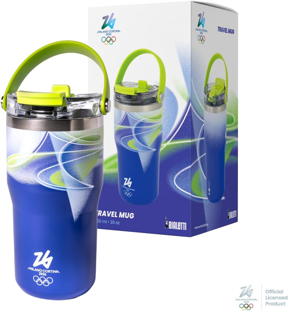 BIALETTI Borraccia Termica Verde Milano Cortina Bottiglia Isotermica Thermal Mug