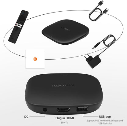 Xiaomi Mi Tv Box S (3rd Gen) 4K 2+32Gb Google TV UHd Wi-Fi 6 HDR10+ Nero Smart