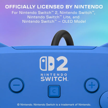 Turtle Beach - Afterglow (Blue) - Controller Wired RGB Retroilluminato Gaming Cablato per Nintendo Switch 2, Funziona anche con Nintendo Switch/Oled (Blu)