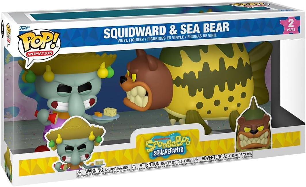 Funko Pop! Animation: SpongeBob Squarepants (2 Pack) Squidward & Sea Bear - Vinyl Figure 9cm
