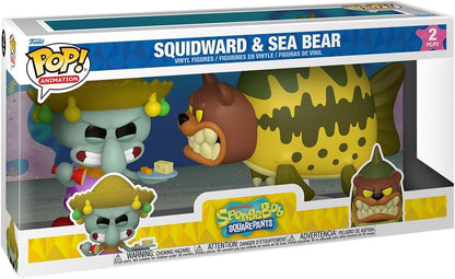 Funko Pop! Animation: SpongeBob Squarepants (2 Pack) Squidward & Sea Bear - Vinyl Figure 9cm