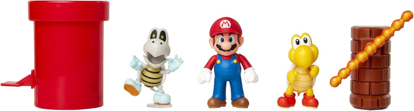Jakks Pacific Nintendo: Super Mario "Dungeon Diorama Set" Gioco Con Figure 3+