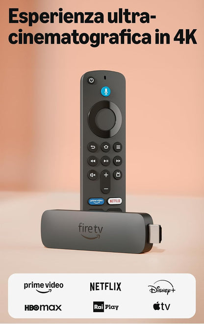 Amazon Fire Tv Stick 4K PLUS (Wi-Fi 6) Alexa+ Vision/Atmos HDR10+ + Telecomando Vocale