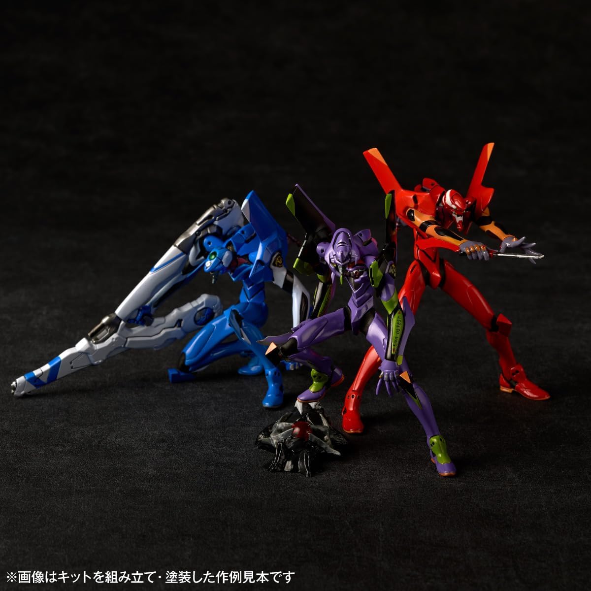 Kaiyodo Artpla Sculpture Works: Evangelion Unit-01 | Unit-02 | Unit-00 – Kai Interception In Tokyo-3 Model Kit Figure 12cm