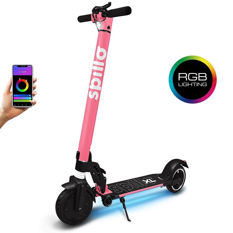The One Spillo Xl 350W Monopattino 8,5" Led Scooter Elettrico Pieghevole Pink
