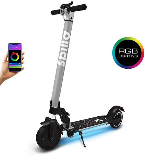 The One Spillo Xl 350W Monopattino 8,5" Led Scooter Elettrico Pieghevole Silver