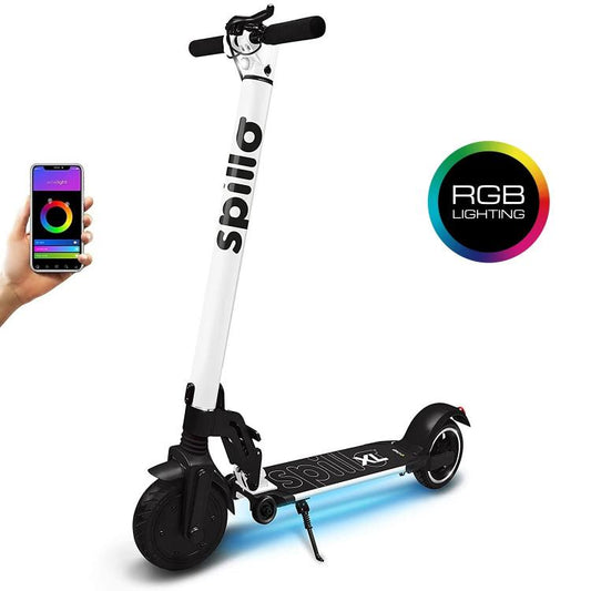 The One Spillo Xl 350W Monopattino 8,5" Led Scooter Elettrico Pieghevole White