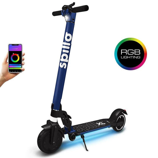 The One Spillo Xl 350W Monopattino 8,5" Led Scooter Elettrico Pieghevole Blue