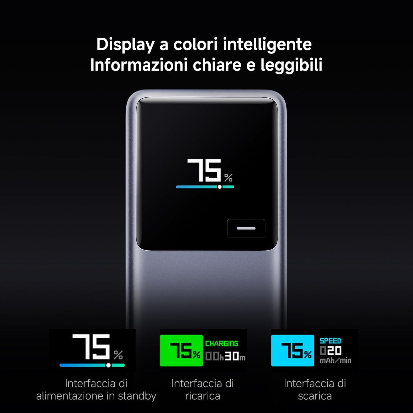 Xiaomi Mi Powerbank 22.5W 10000mAh Wireless Fast-Charge Display USB-C Black-Blue