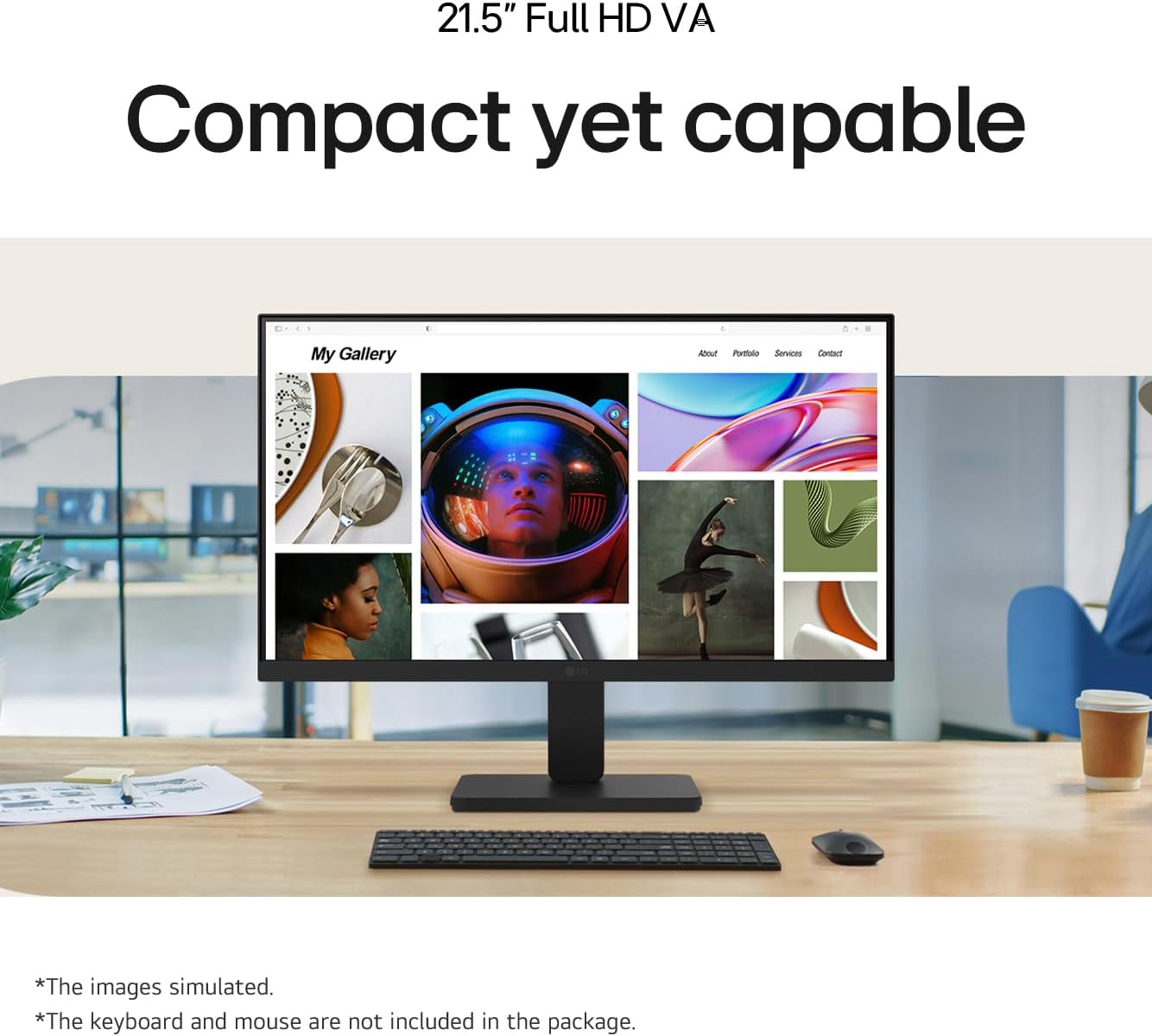 LG Monitor PC 22" Full HD LED 1080p 22U401A 100Hz HDR VGA HDMI