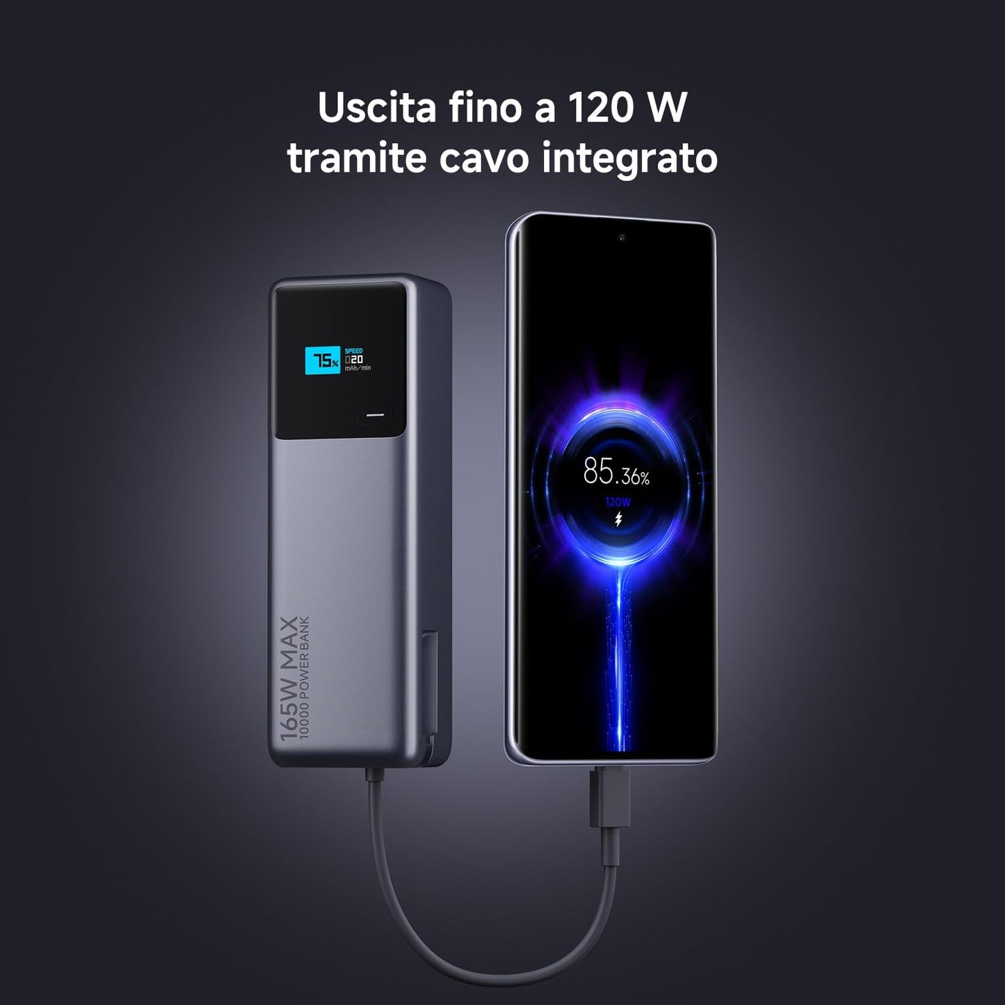 Xiaomi Mi Powerbank 22.5W 10000mAh Wireless Fast-Charge Display USB-C Black-Blue