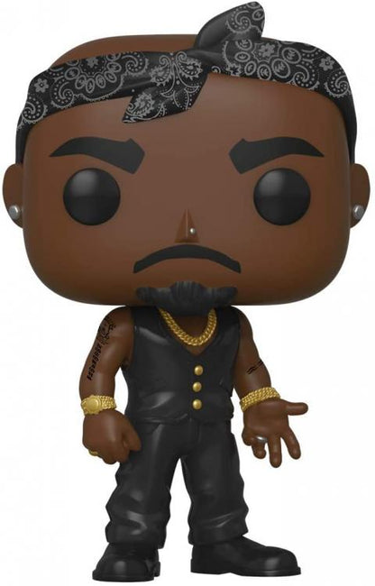 Funko Pop ! Rocks 2Pac - (158) Tupac Shakur W/ Bandana Figure Vinyl Gold Outfit
