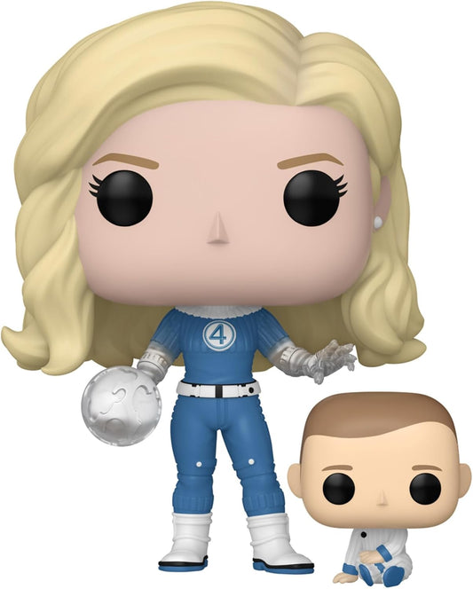 Funko Pop ! Marvel Studios Fantastic 4 - (1514) Invisible Woman & Franklin Figure 9cm