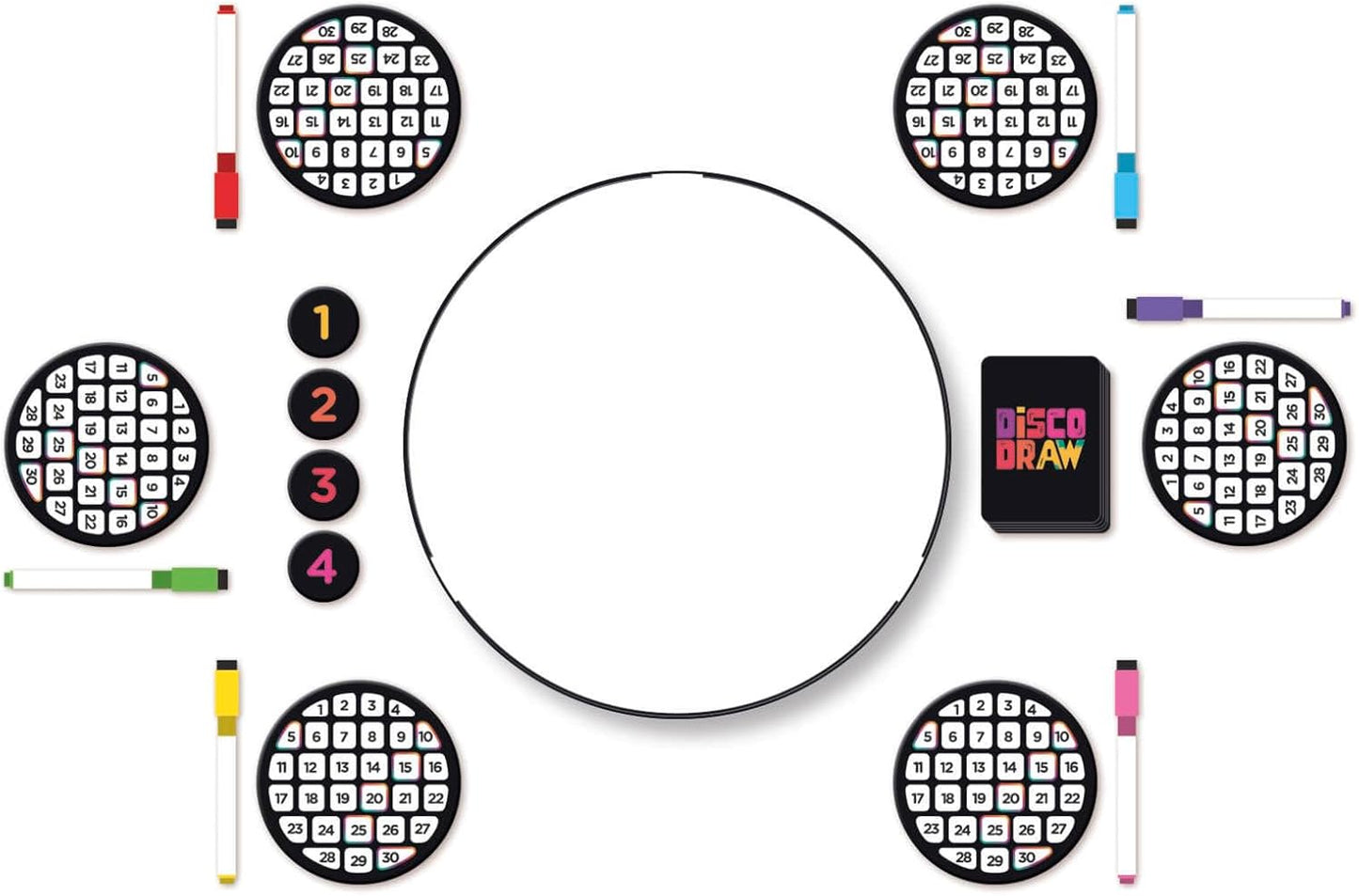 Clementoni -  Gioco da Tavolo Disco Draw Party Game con Lavagna Girevole