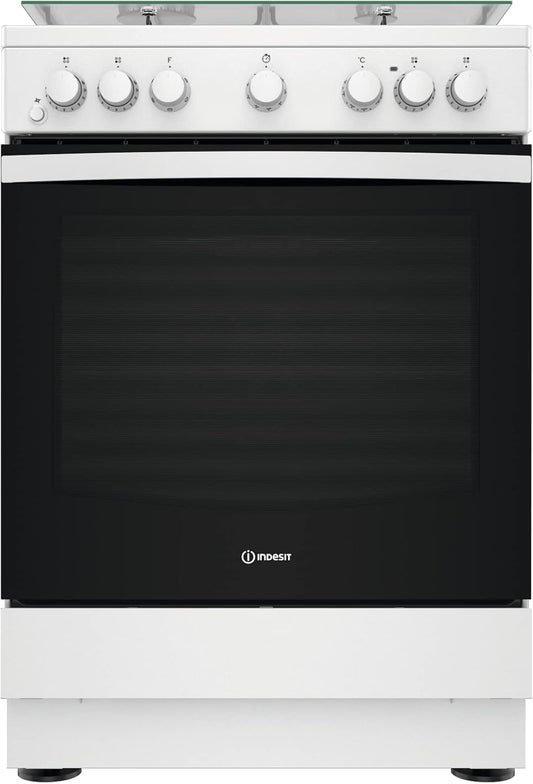 Indesit Cucina Elettrica A Gas Bruc.Forno Elettrico 75Lt 60x60 Bianco