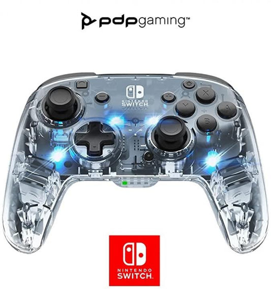 Pdp Controller Wireless Nintendo Switch Afterglow Deluxe Prismatic Pad Led Nuovo