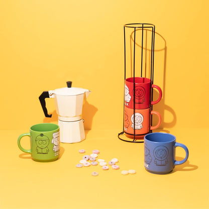 South Park - Set di 4 Tazze Impilabili in Porcellana Bicchiere Mug per Colazione Tè Caffè Gadget